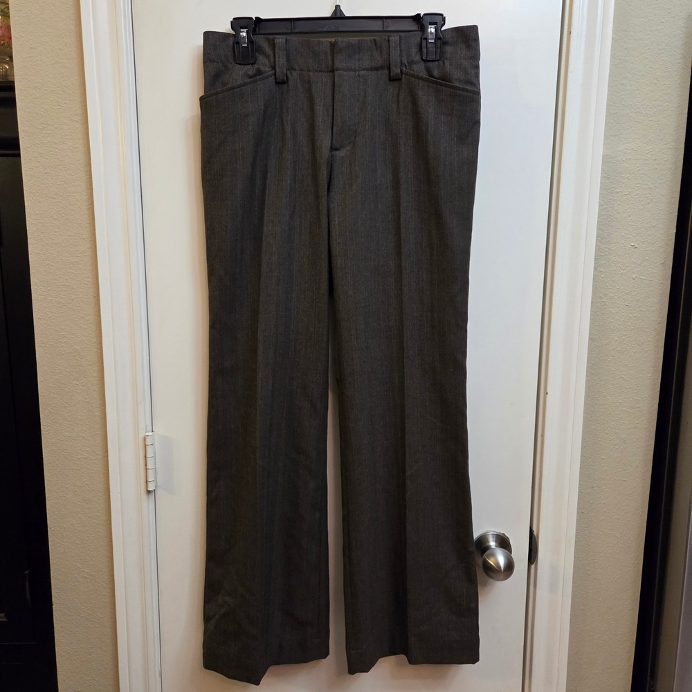Gap Curvy Fit Ankle Dress Pants Dark Gray Textured Pinstripe Size 6 Stretch